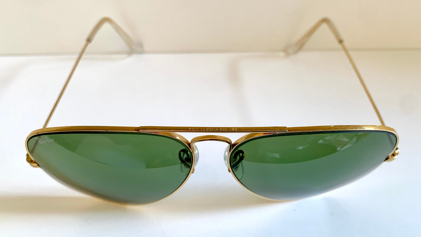 Ray Ban B&L USA vintage sunglasses - Aviator 62mm green and golden frames