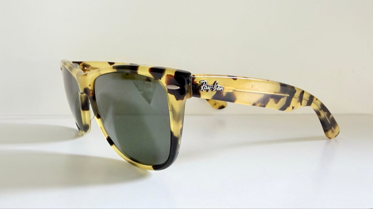 Ray Ban B&L USA - Wayfarer II yellow tortoise shell vintage sunglasses