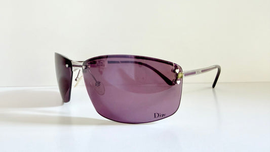 Christian Dior Vintage Sunglasses - Y2K Dior Charm 1 shield purple frames NOS