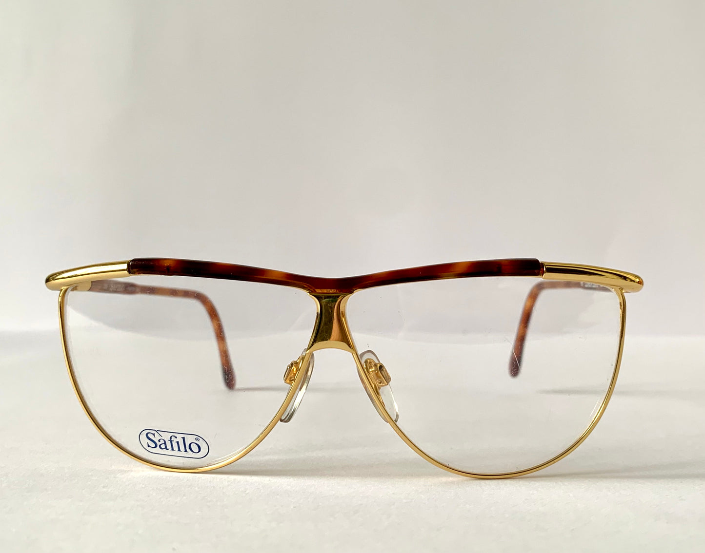 Safilo 80s vintage glasses - Golden metal and brown frames