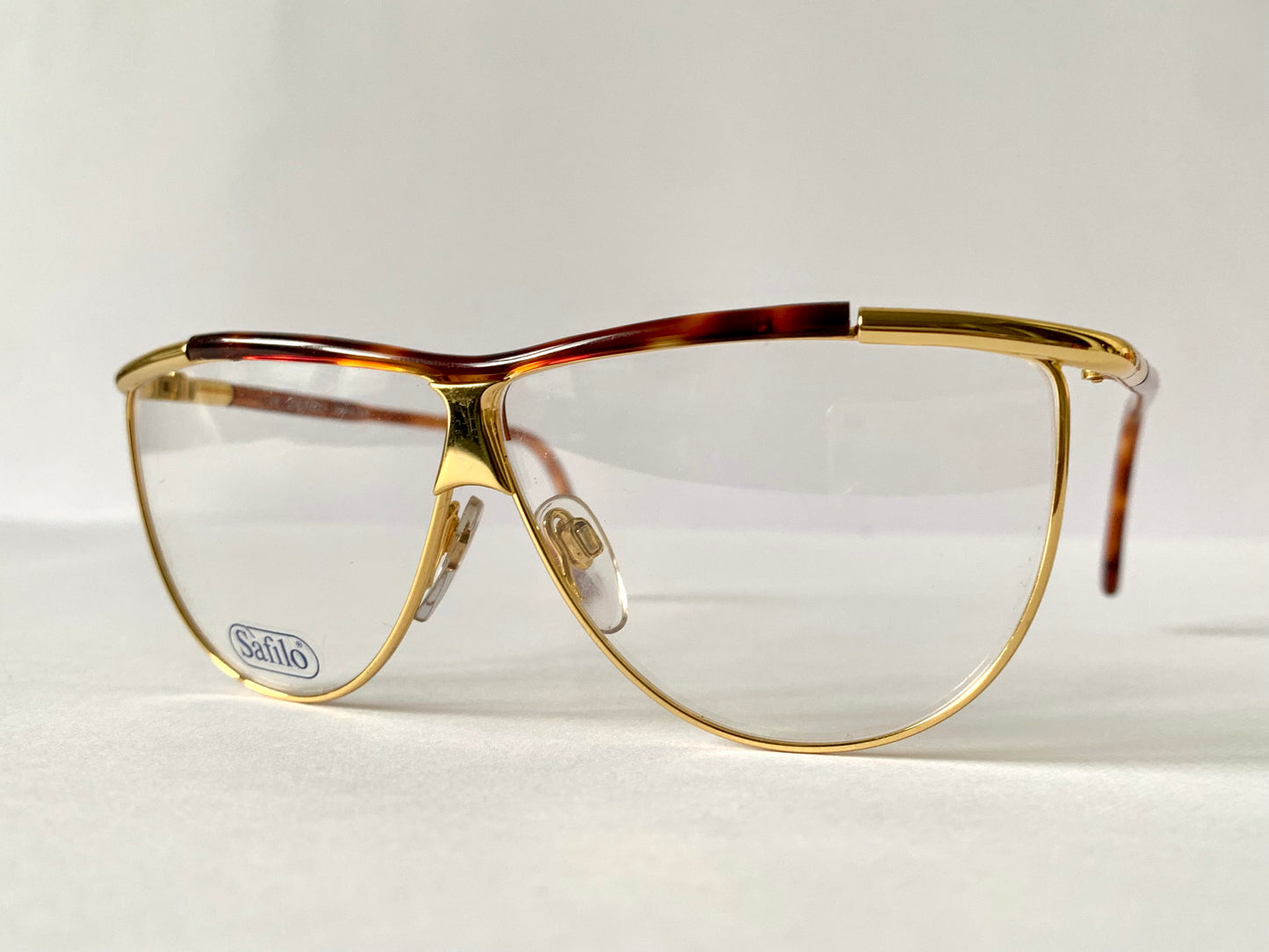 Safilo 80s vintage glasses - Golden metal and brown frames