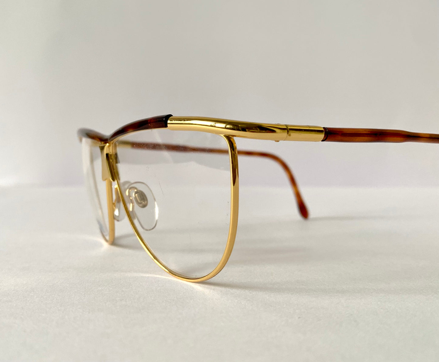 Safilo 80s vintage glasses - Golden metal and brown frames