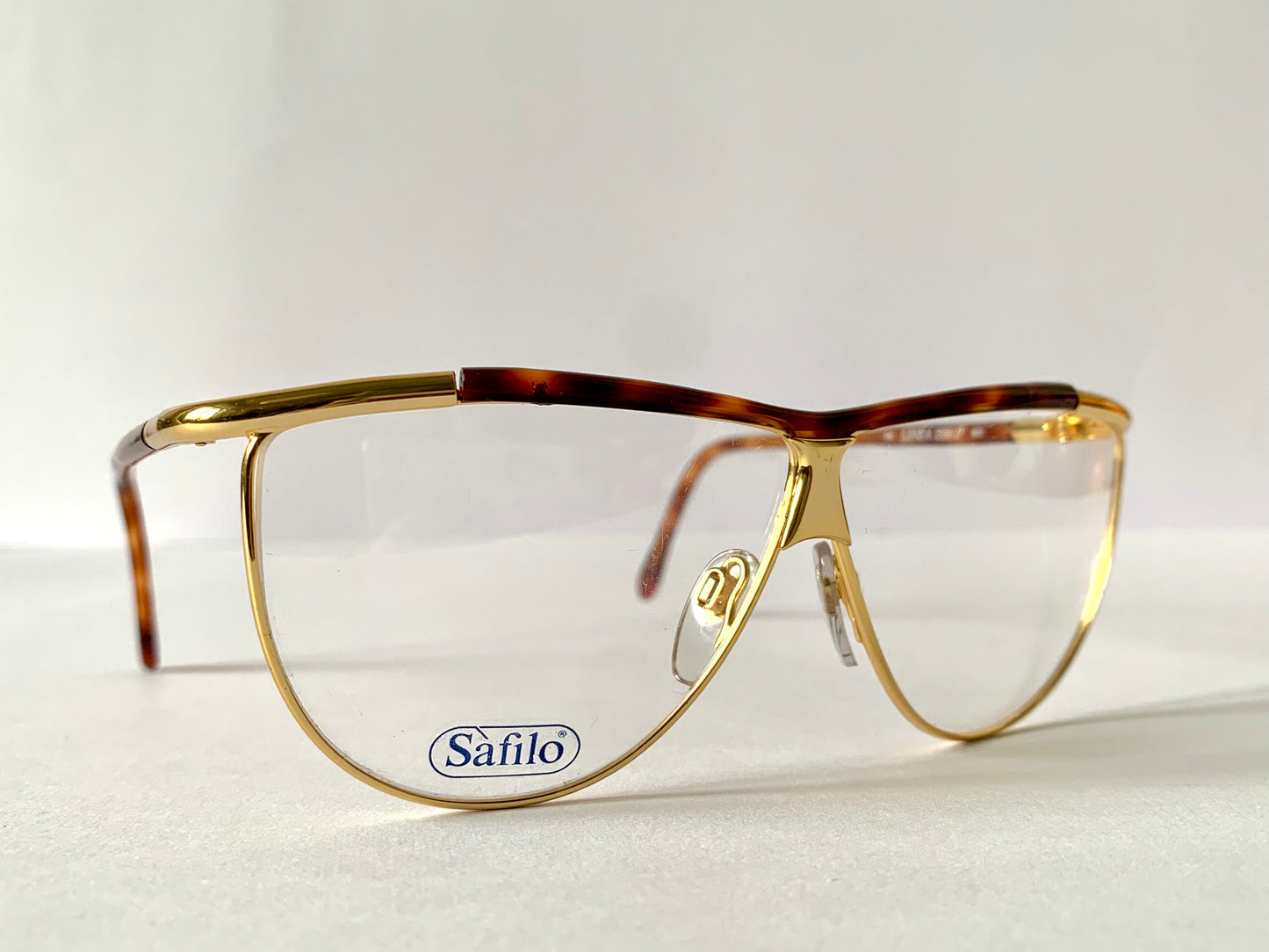 Safilo 80s vintage glasses - Golden metal and brown frames