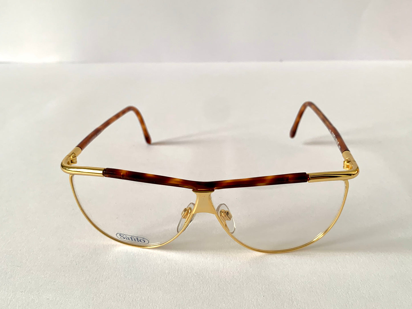 Safilo 80s vintage glasses - Golden metal and brown frames