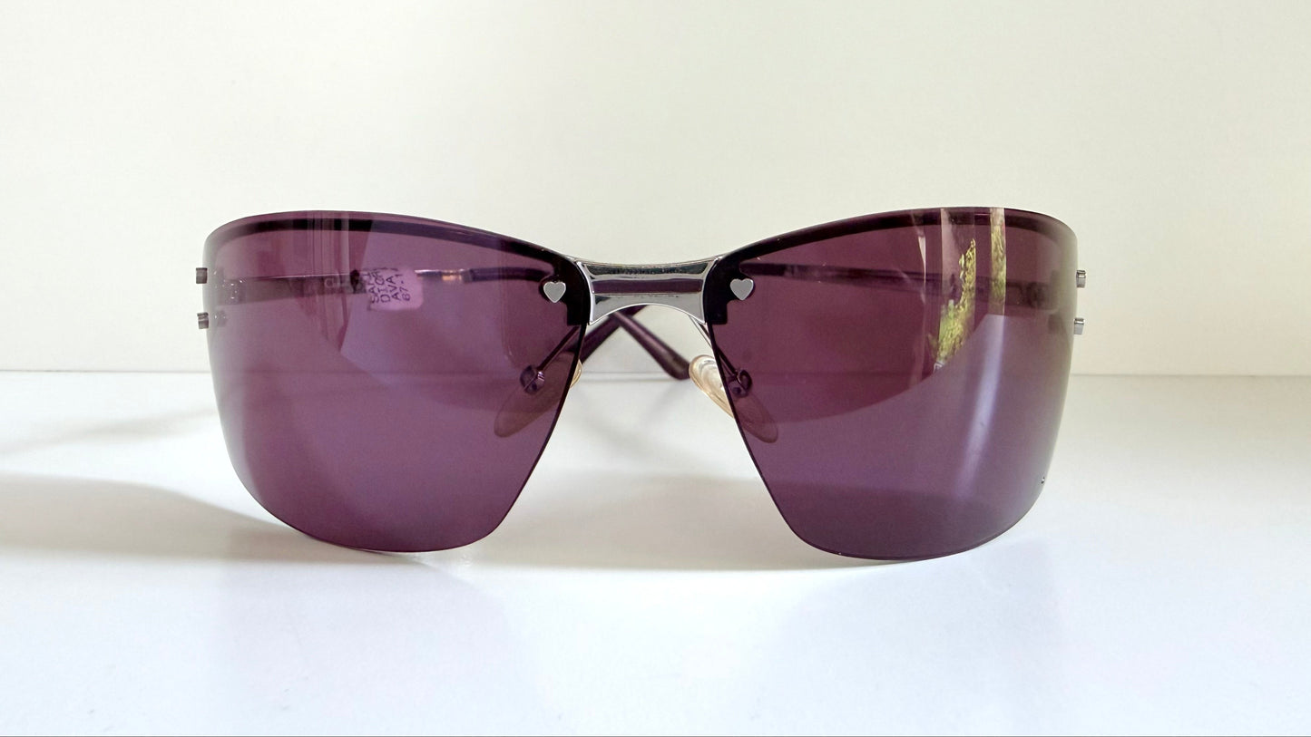 Christian Dior Vintage Sunglasses - Y2K Dior Charm 1 shield purple frames NOS