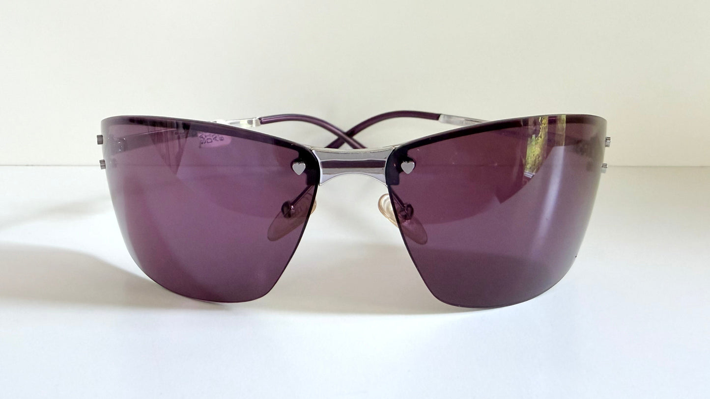 Christian Dior Vintage Sunglasses - Y2K Dior Charm 1 shield purple frames NOS