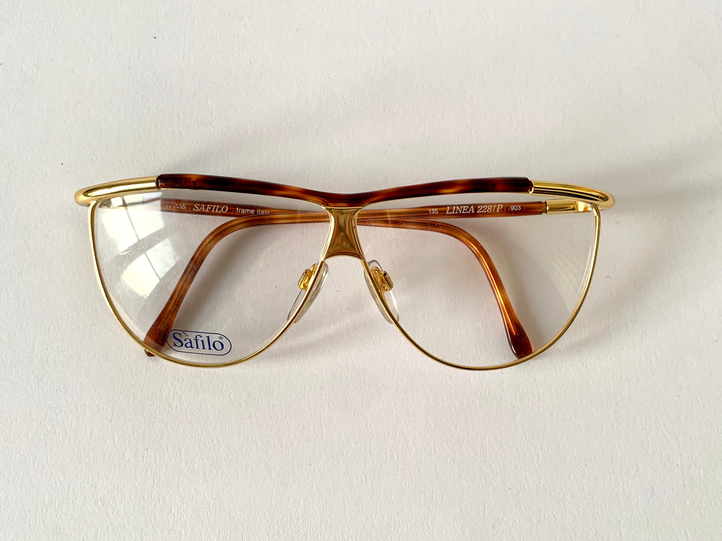 Safilo 80s vintage glasses - Golden metal and brown frames