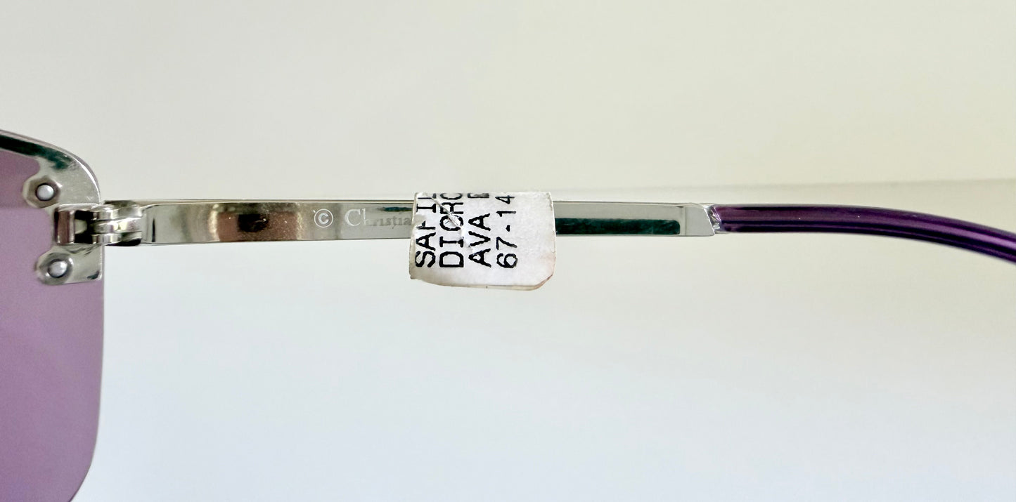 Christian Dior Vintage Sunglasses - Y2K Dior Charm 1 shield purple frames NOS
