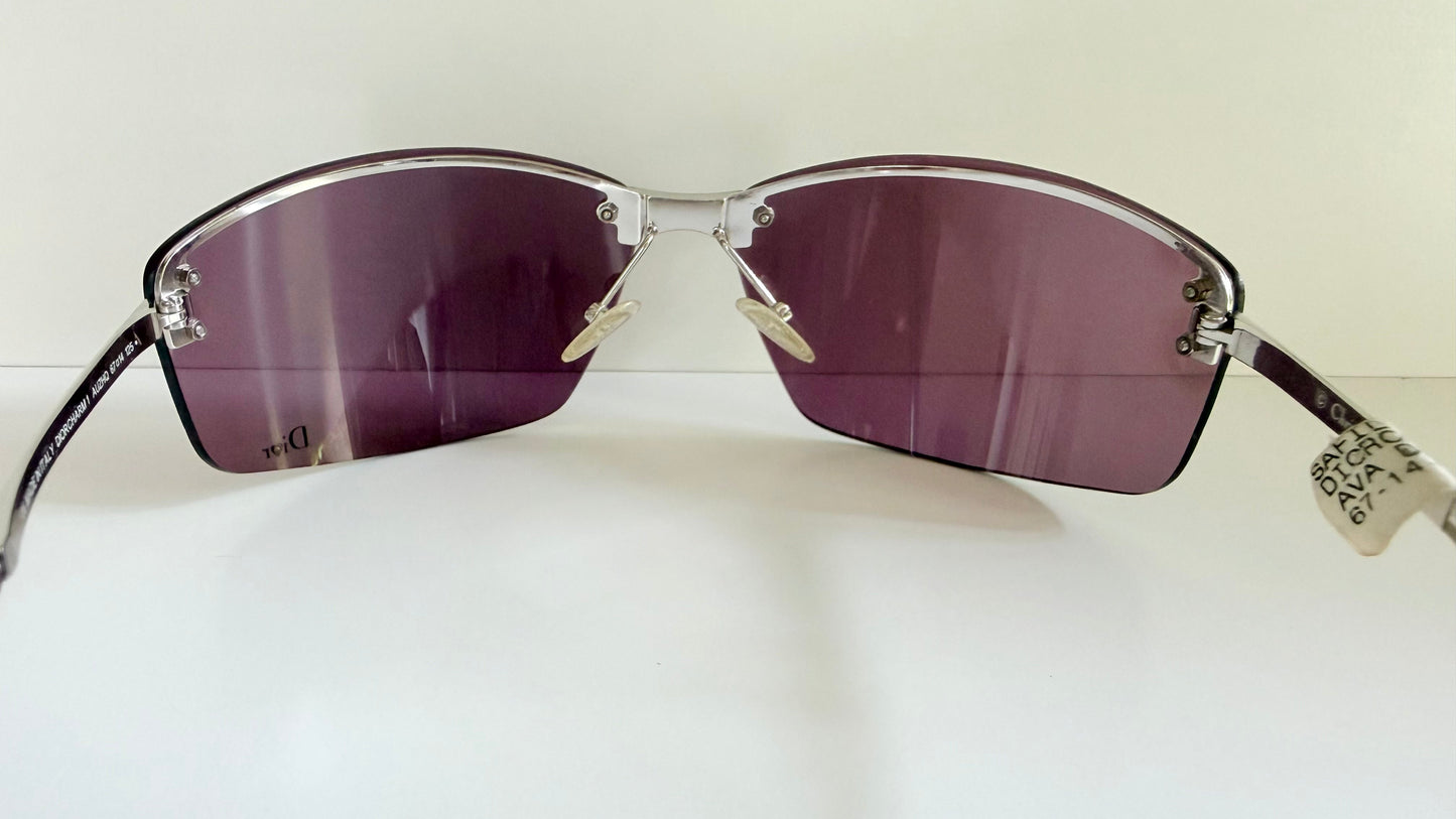 Christian Dior Vintage Sunglasses - Y2K Dior Charm 1 shield purple frames NOS