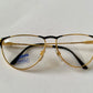 Safilo Elasta 80s vintage glasses - Golden metal and black frames