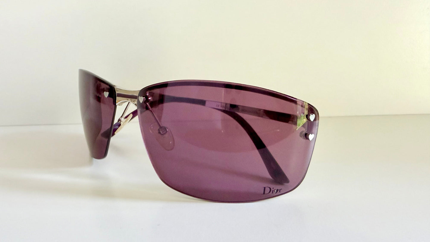 Christian Dior Vintage Sunglasses - Y2K Dior Charm 1 shield purple frames NOS