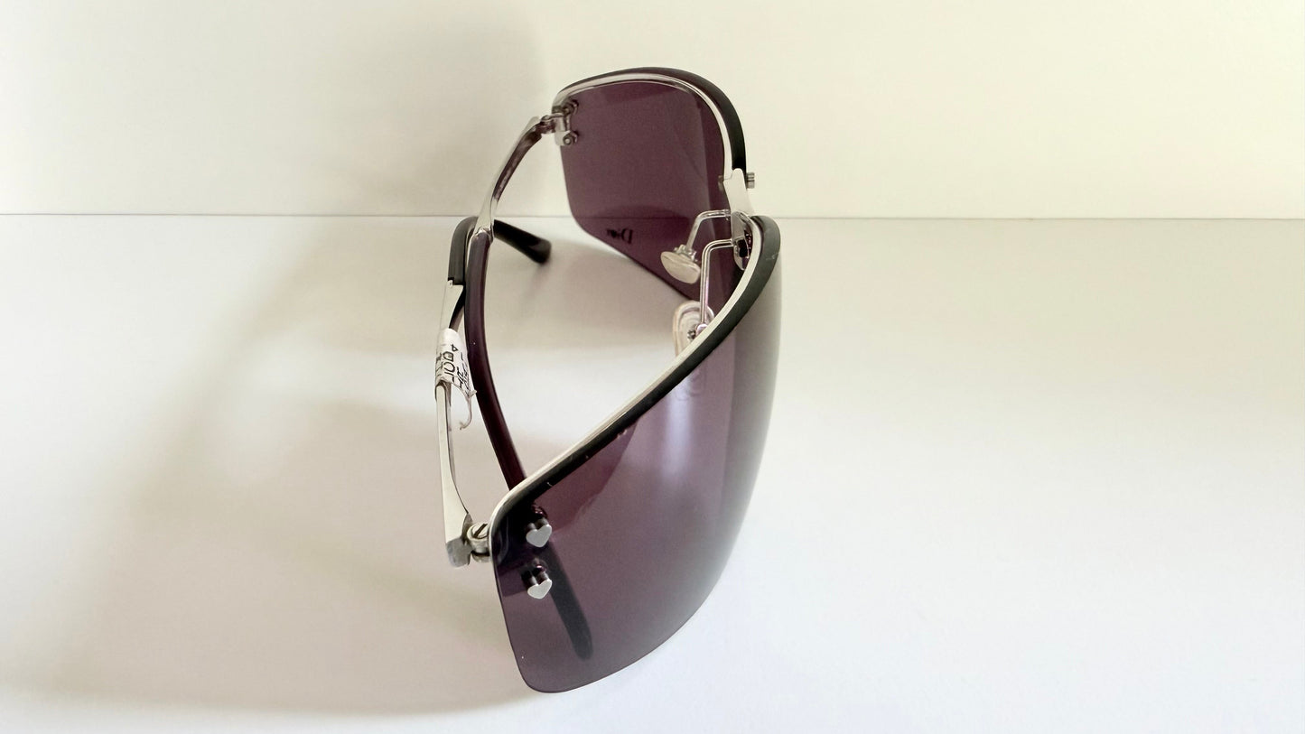 Christian Dior Vintage Sunglasses - Y2K Dior Charm 1 shield purple frames NOS