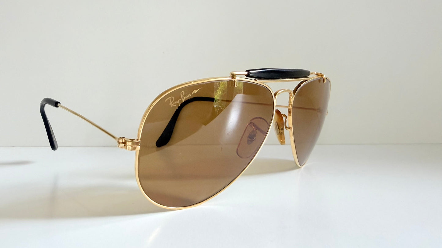 Vintage Ray-Ban B&L USA Chromax Aviator Sunglasses: Outdoorsman 58mm W1663