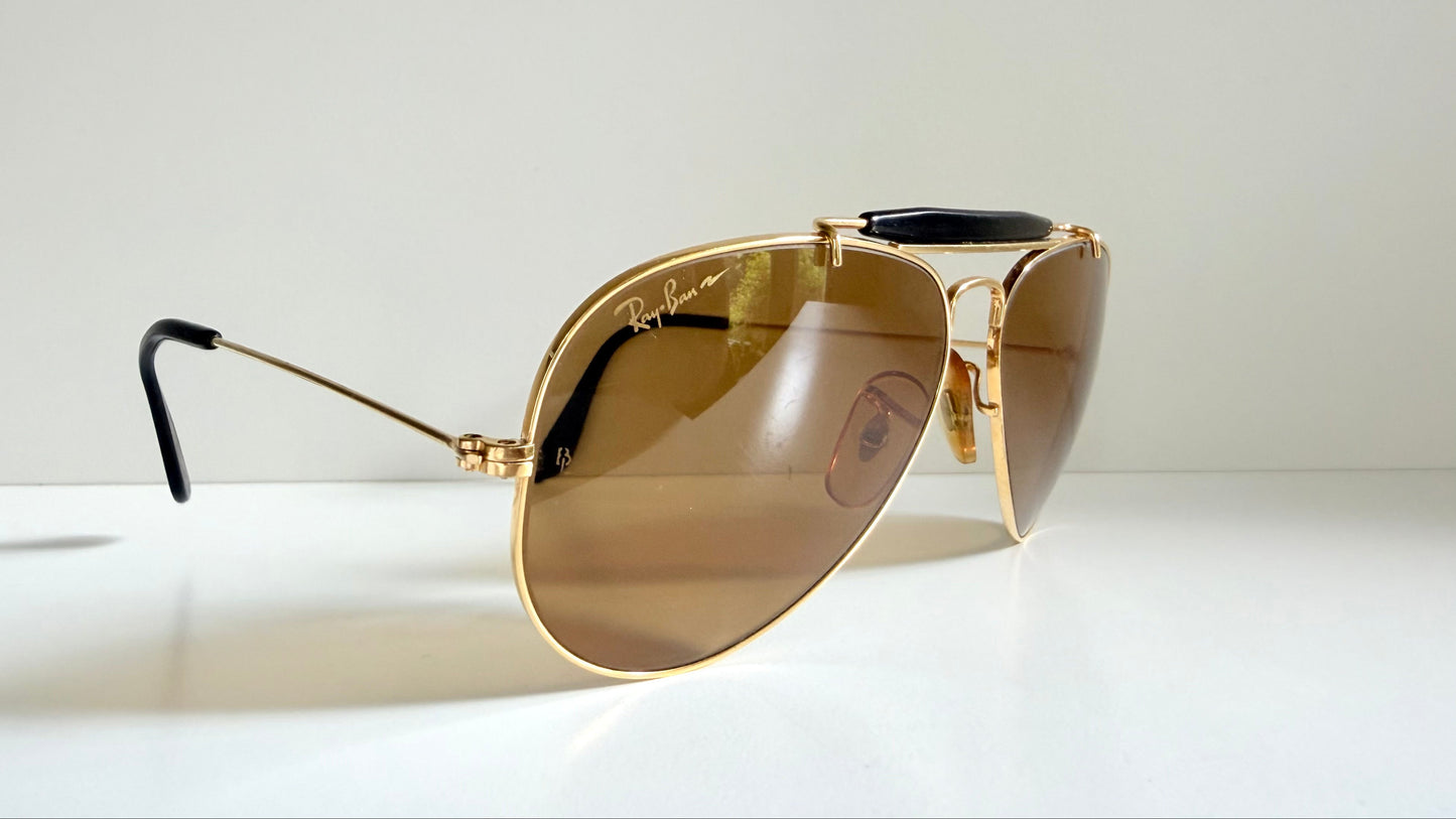 Vintage Ray-Ban B&L USA Chromax Aviator Sunglasses: Outdoorsman 58mm W1663