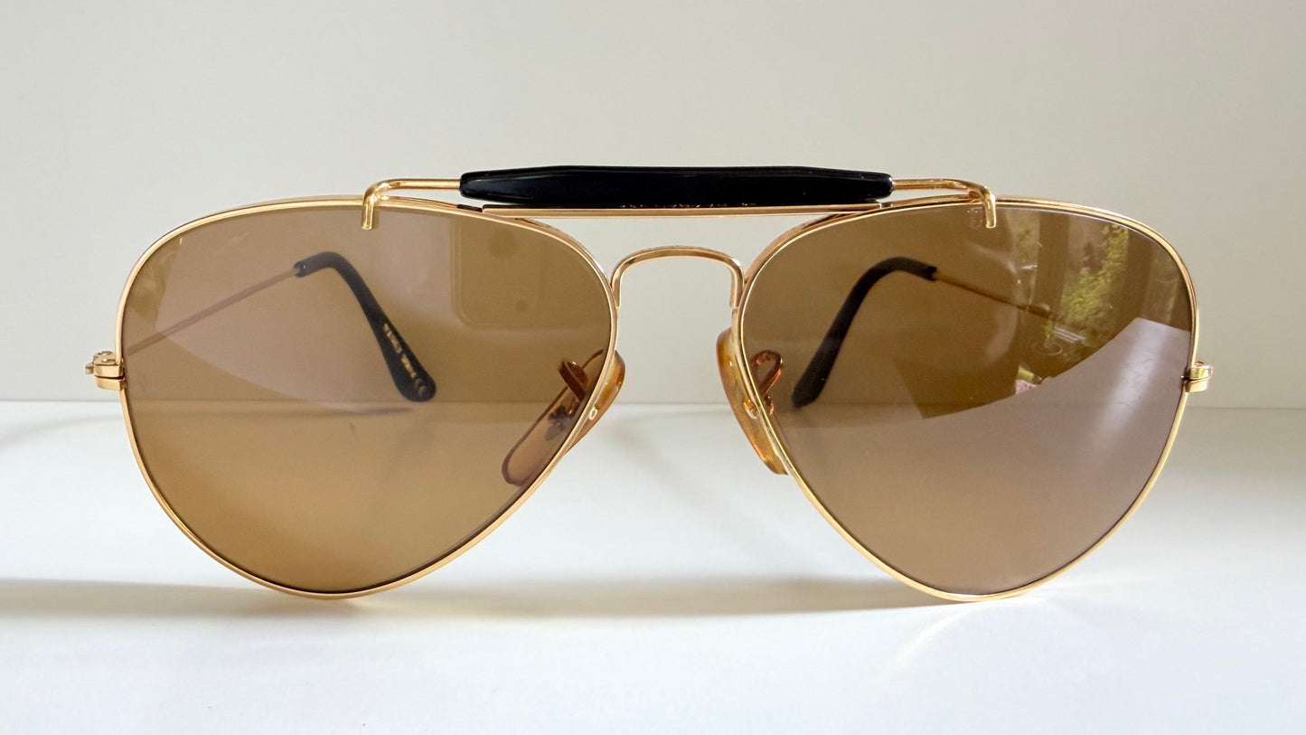 Vintage Ray-Ban B&L USA Chromax Aviator Sunglasses: Outdoorsman 58mm W1663