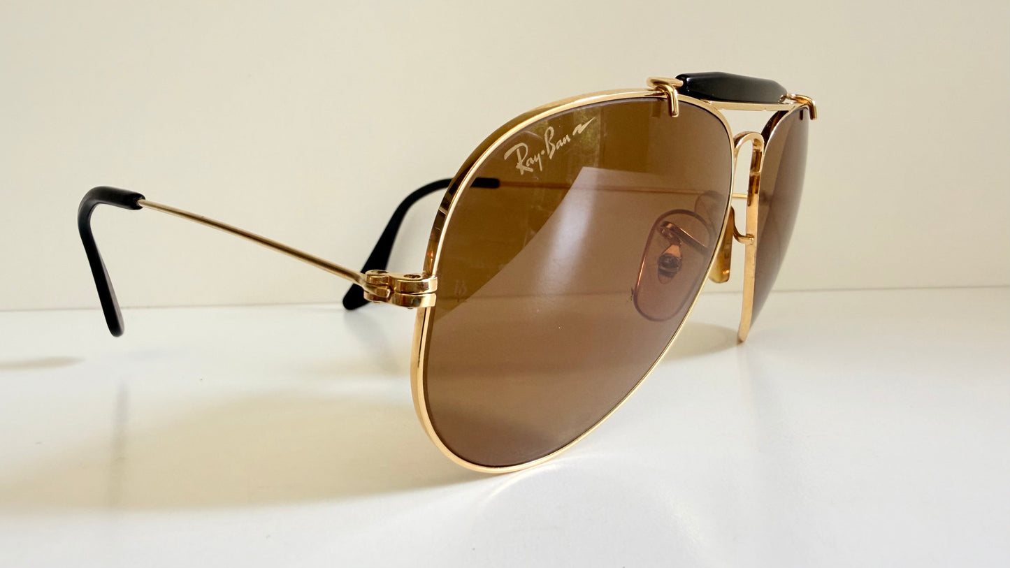 Vintage Ray-Ban B&L USA Chromax Aviator Sunglasses: Outdoorsman 58mm W1663