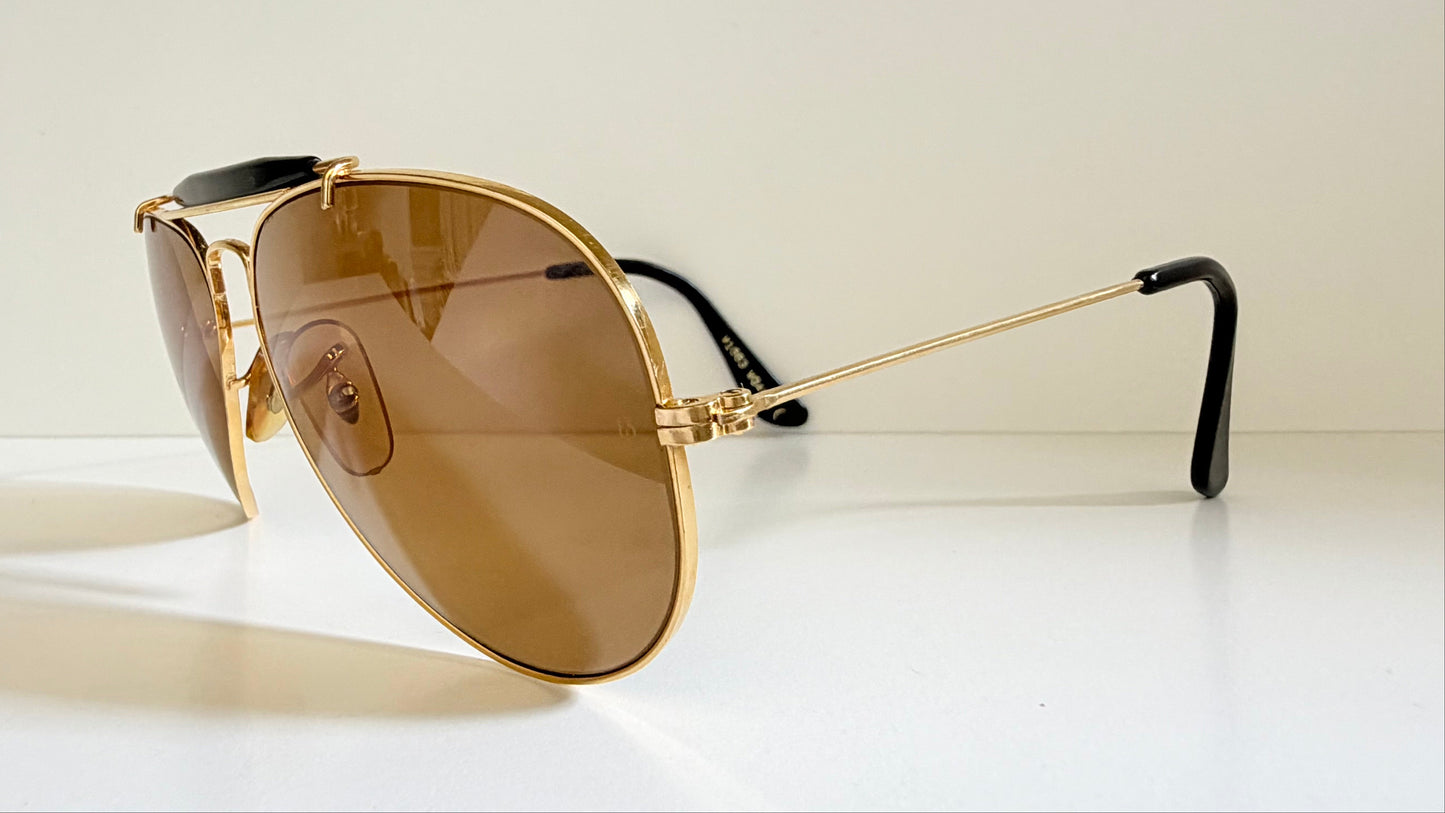Vintage Ray-Ban B&L USA Chromax Aviator Sunglasses: Outdoorsman 58mm W1663