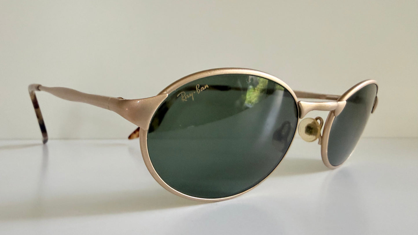 Ray Ban B&L USA vintage sunglasses - W2840 Highstreet matte gold oval frames