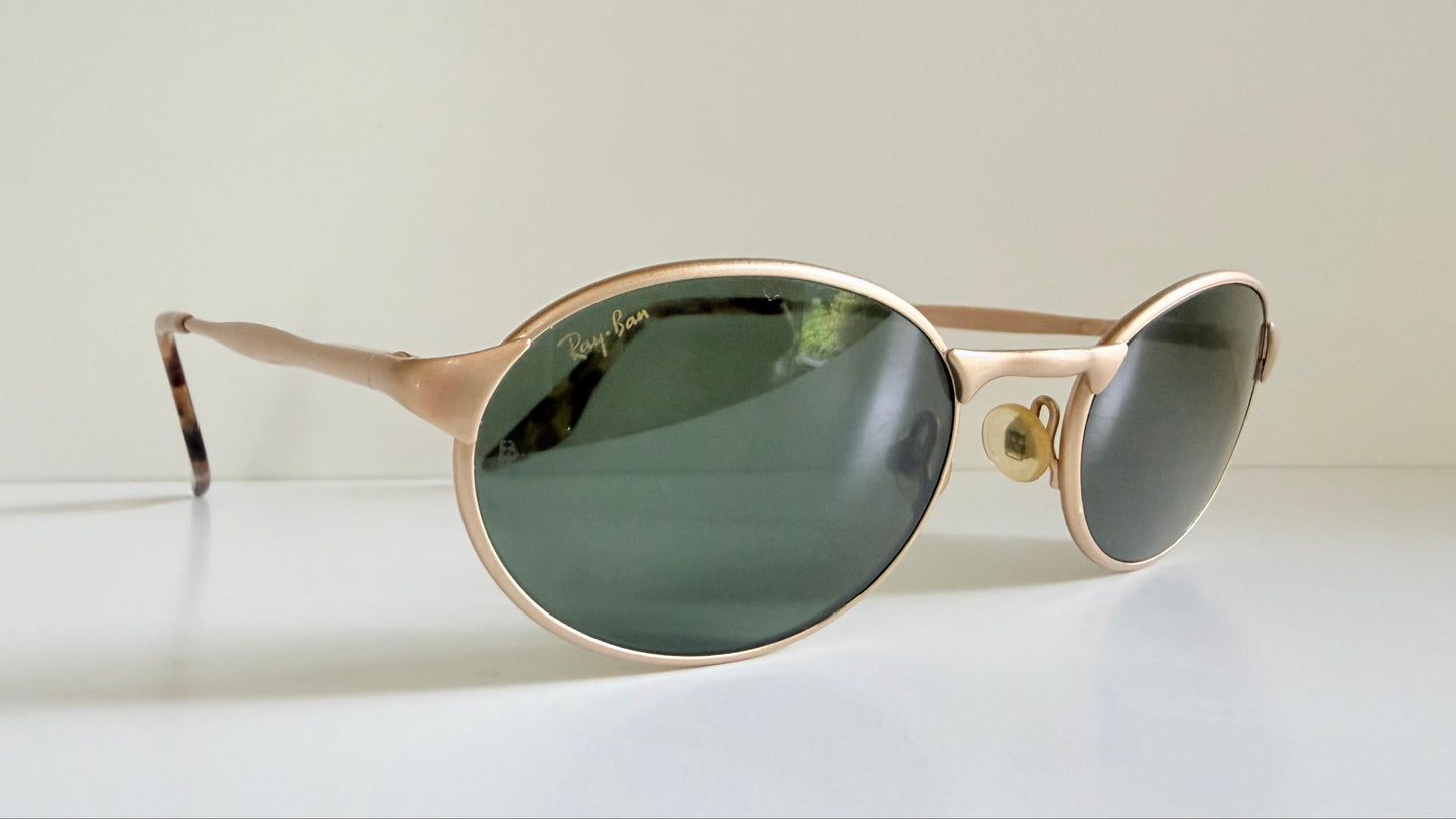 Ray Ban B&L USA vintage sunglasses - W2840 Highstreet matte gold oval frames
