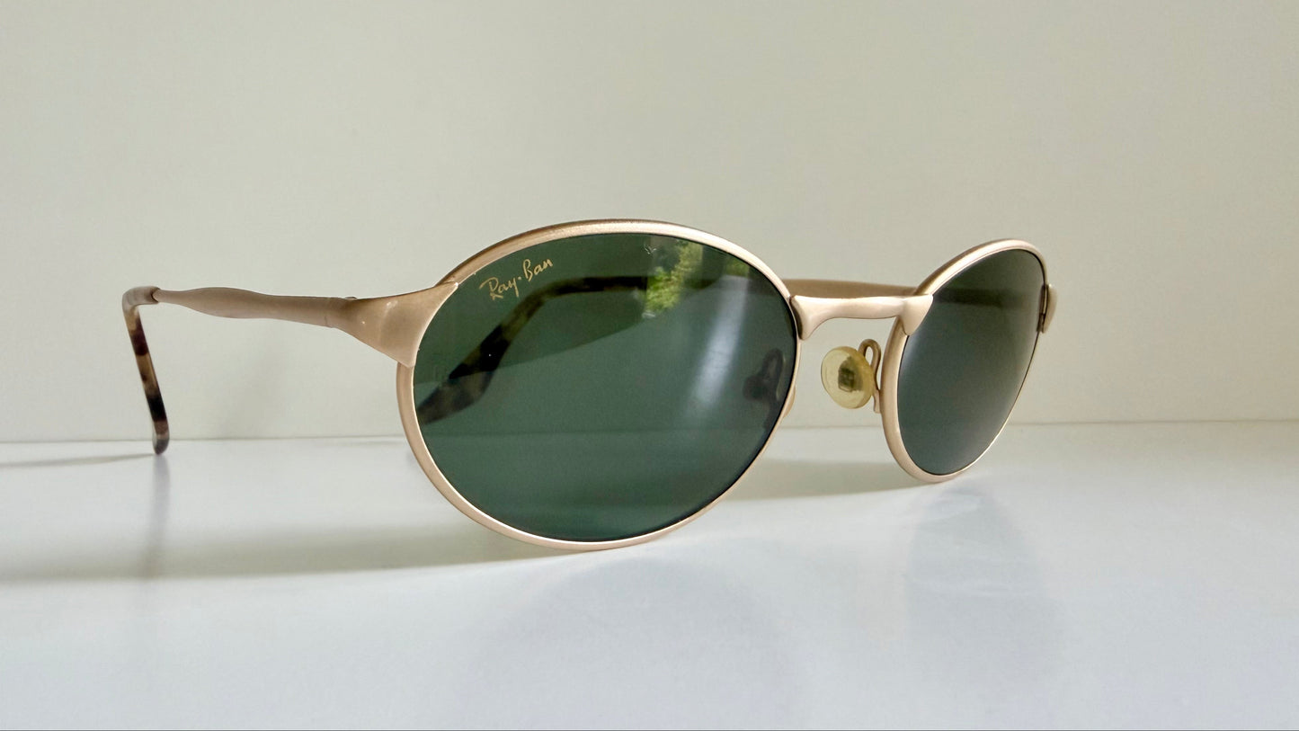 Ray Ban B&L USA vintage sunglasses - W2840 Highstreet matte gold oval frames