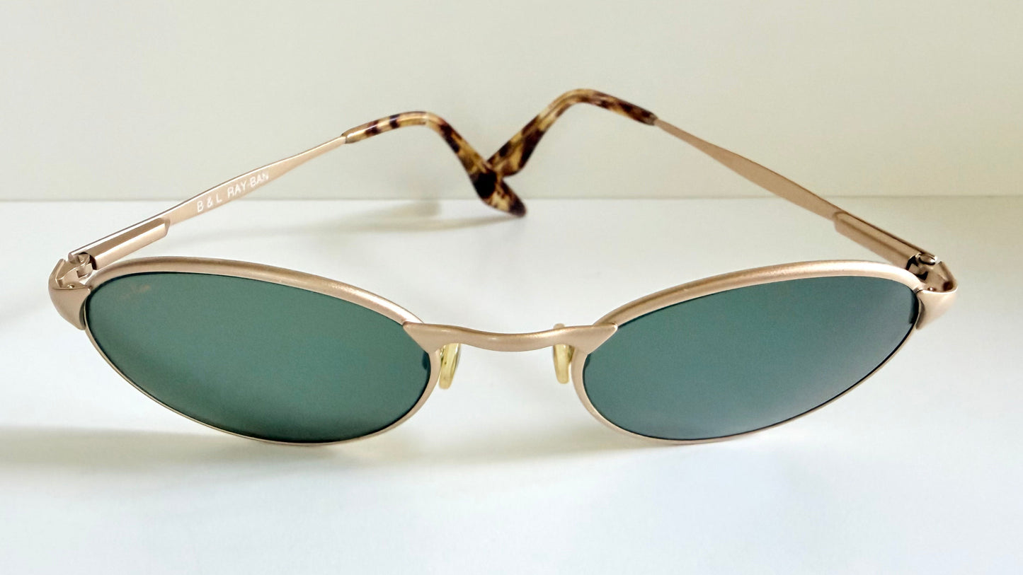 Ray Ban B&L USA vintage sunglasses - W2840 Highstreet matte gold oval frames