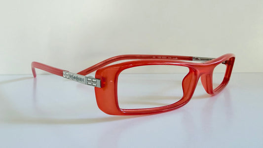 Yves Saint Laurent vintage 00s eyeglasses - YSL Y2K coral and crystals  frame