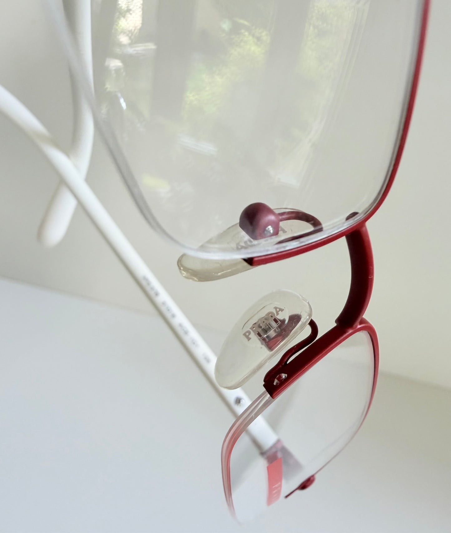 Prada vintage 00s eyeglasses - Y2K rimless white and red frames
