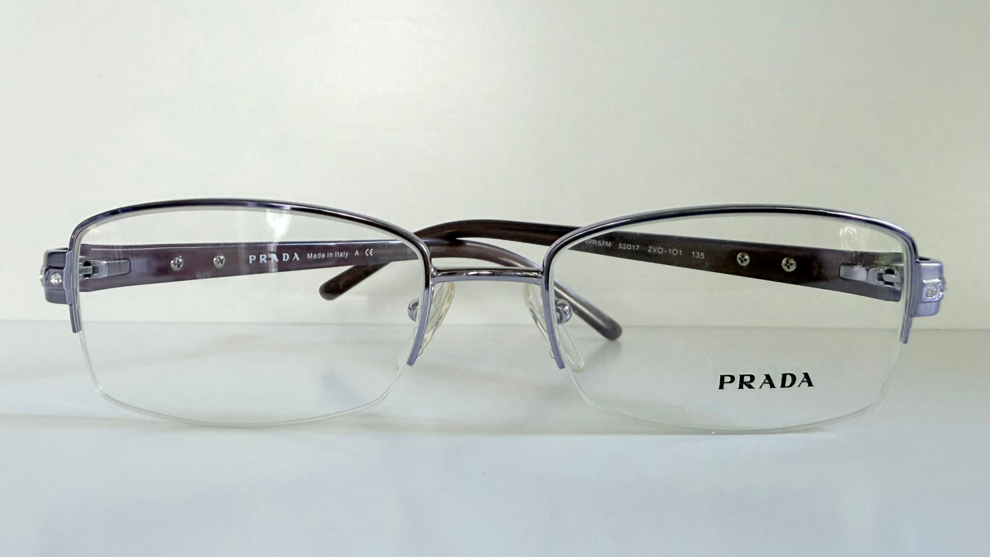 Prada vintage 00s eyeglasses - Y2K purple rimless frame with strass crystals