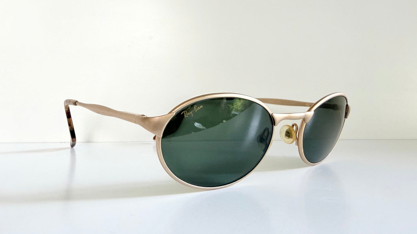 Ray Ban B&L USA vintage sunglasses - W2840 Highstreet matte gold oval frames