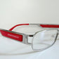 Vintage Emporio Armani 00s eyeglasses - Y2K silver and red frame