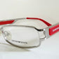 Vintage Emporio Armani 00s eyeglasses - Y2K silver and red frame