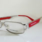 Vintage Emporio Armani 00s eyeglasses - Y2K silver and red frame