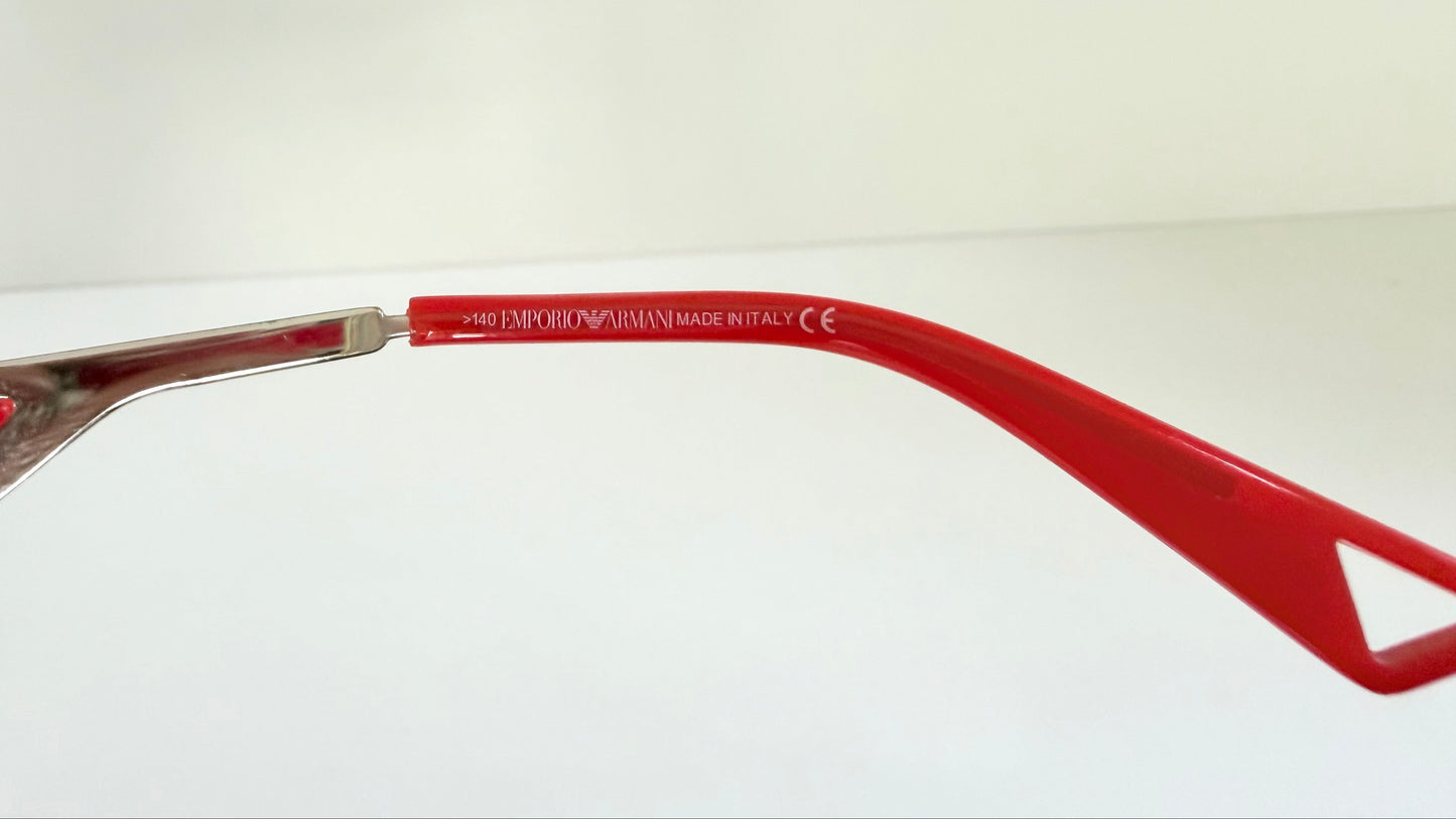 Vintage Emporio Armani 00s eyeglasses - Y2K silver and red frame