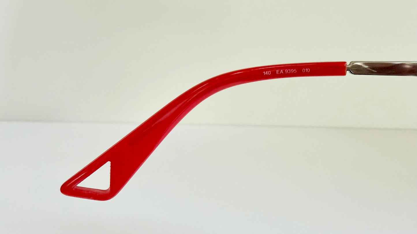 Vintage Emporio Armani 00s eyeglasses - Y2K silver and red frame