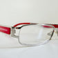 Vintage Emporio Armani 00s eyeglasses - Y2K silver and red frame