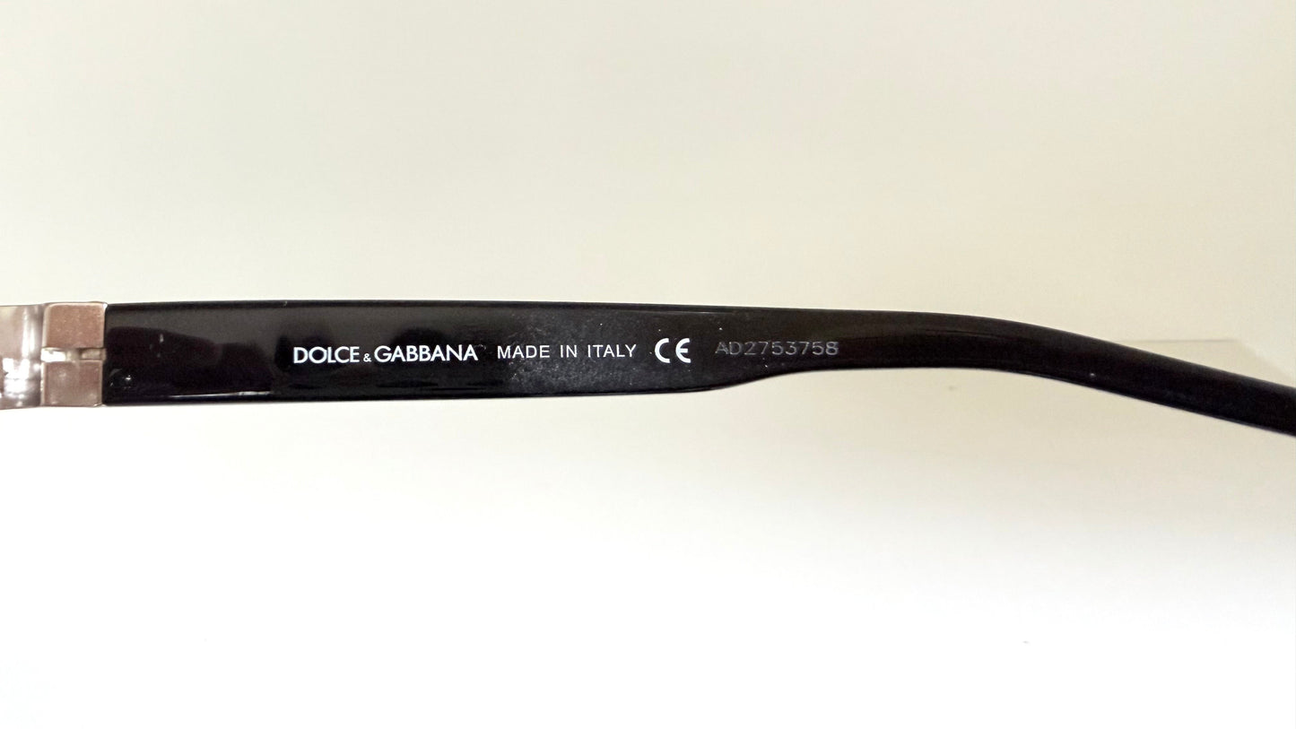 Vintage Dolce & Gabbana 00s frame - silver and black with rhinestones Y2K eyewear