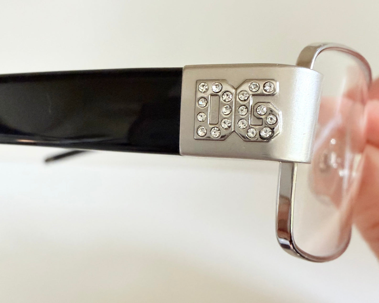 Vintage Dolce & Gabbana 00s frame - silver and black with rhinestones Y2K eyewear
