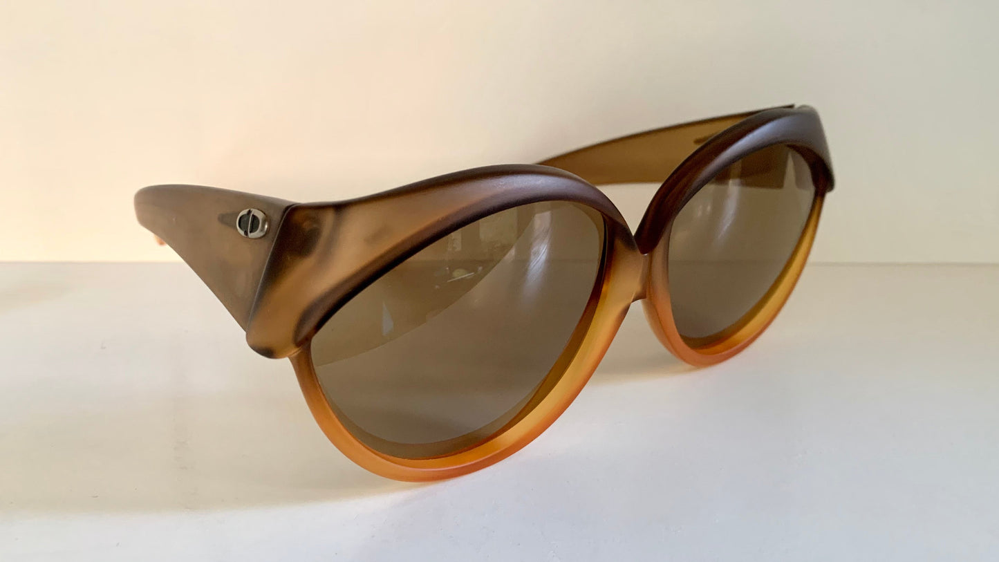 Christian Dior 70s vintage sunglasses - XXL 2 tone oversized frame