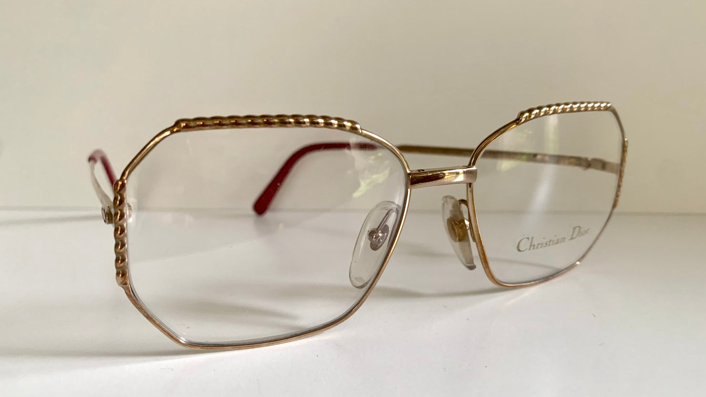 Christian Dior 80s Vintage glasses - 2486 square golden frame