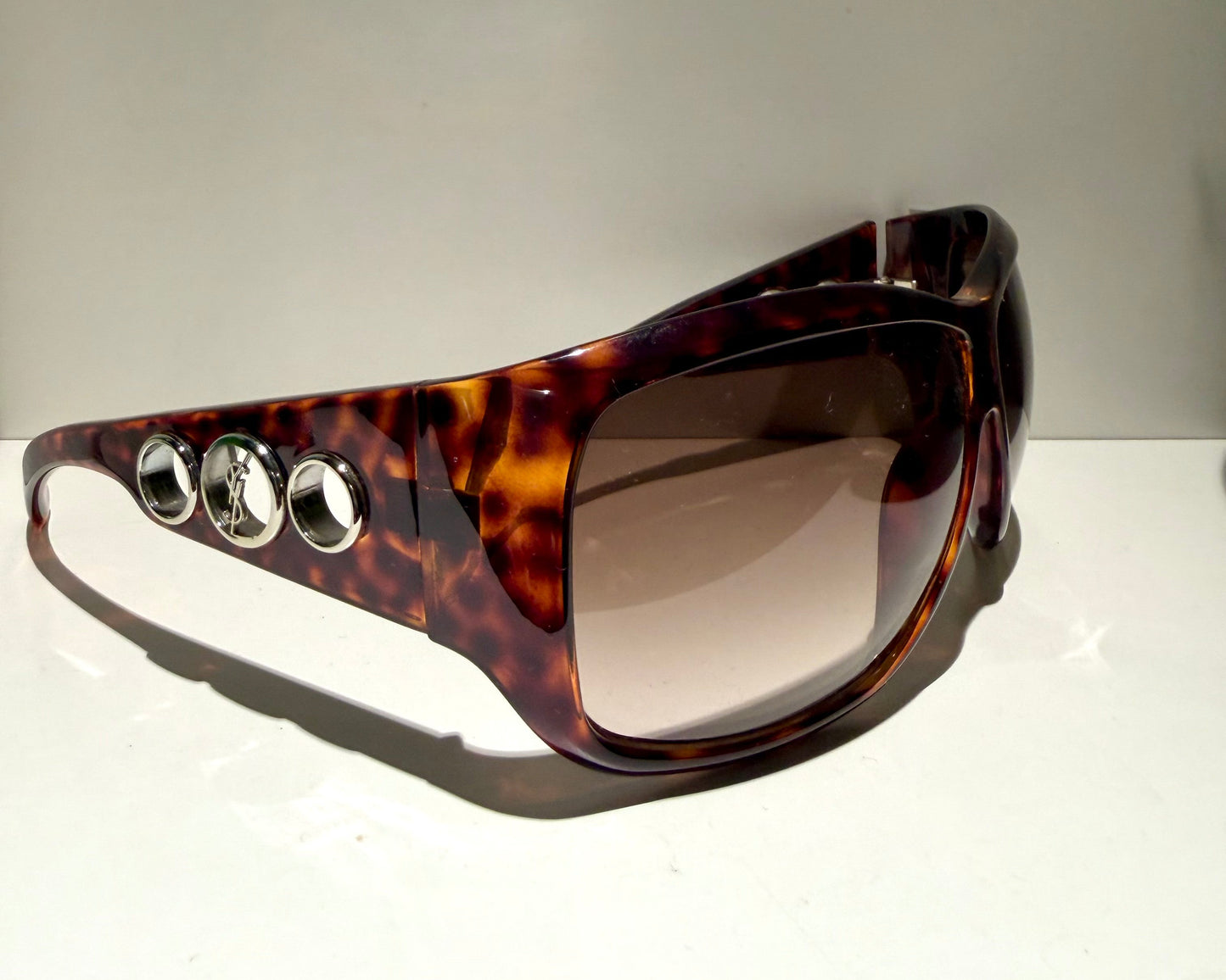 Yves Saint Laurent 00s vintage sunglasses - YSL brown frames with logos