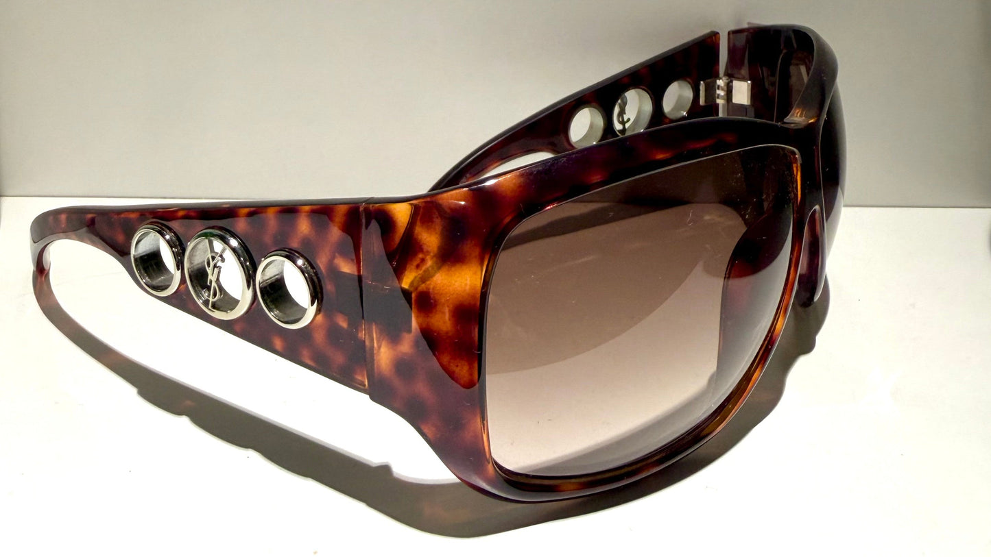 Yves Saint Laurent 00s vintage sunglasses - YSL brown frames with logos