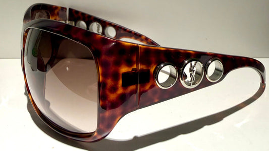 Yves Saint Laurent 00s vintage sunglasses - YSL brown frames with logos