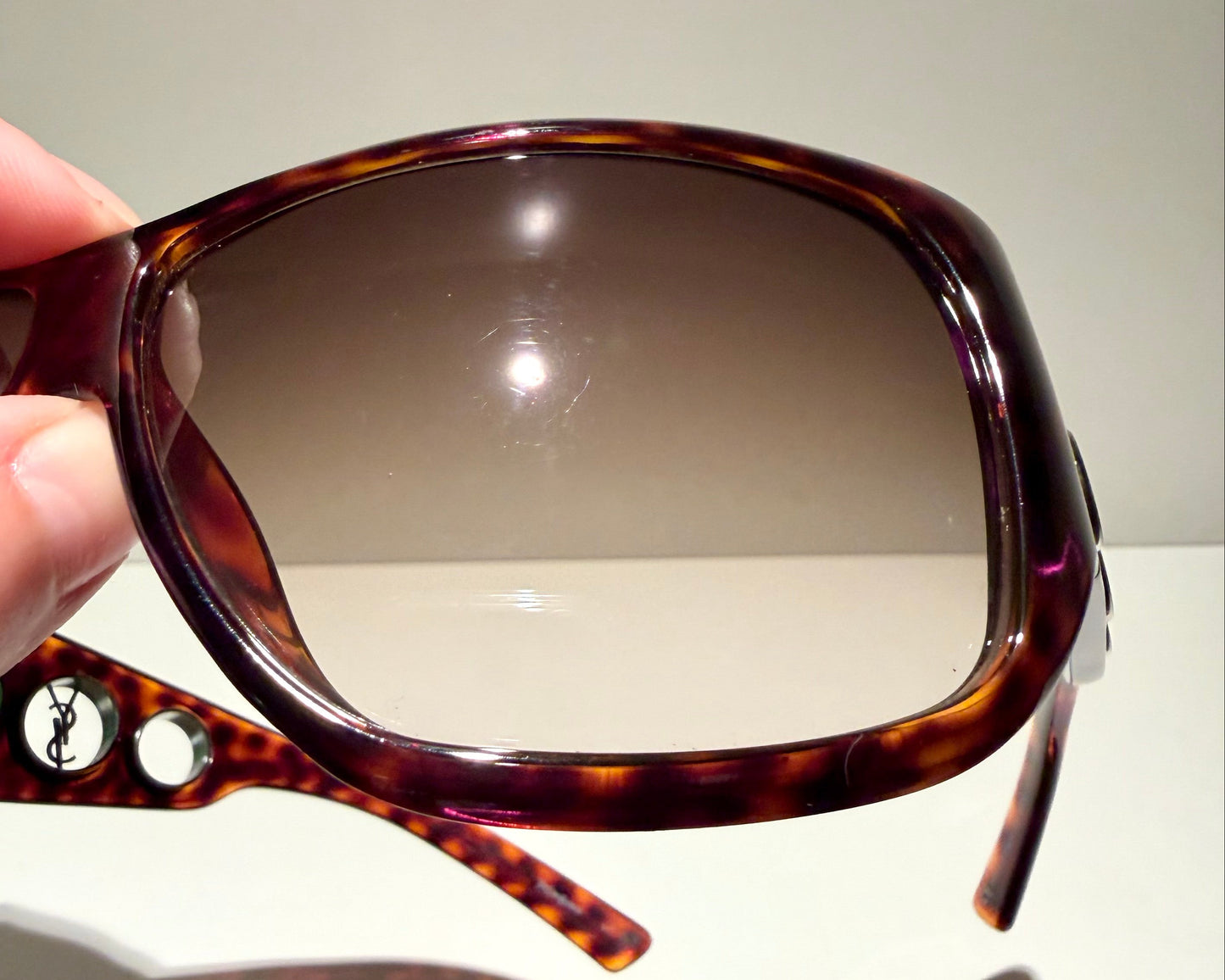 Yves Saint Laurent 00s vintage sunglasses - YSL brown frames with logos