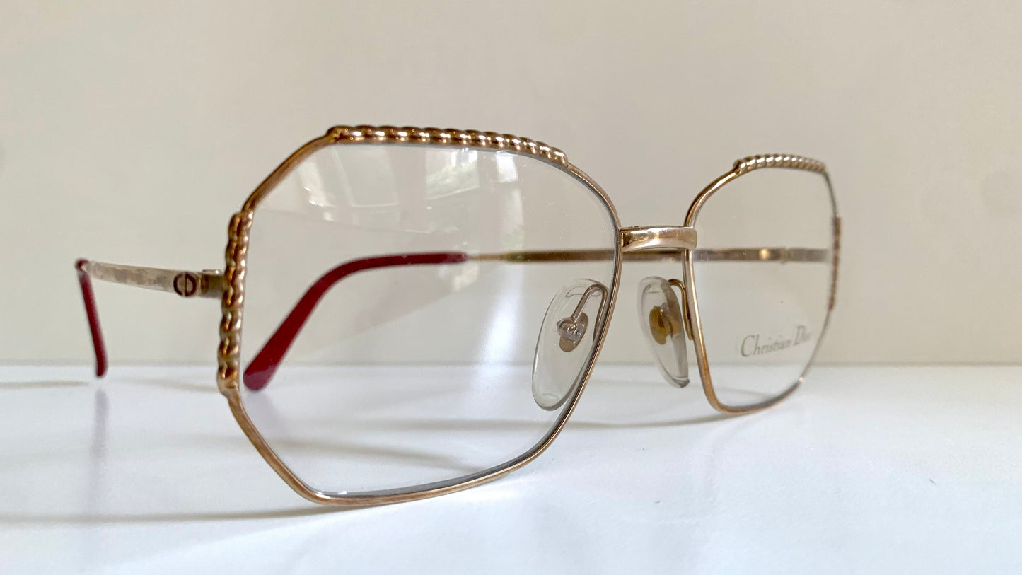 Christian Dior 80s Vintage glasses - 2486 square golden frame