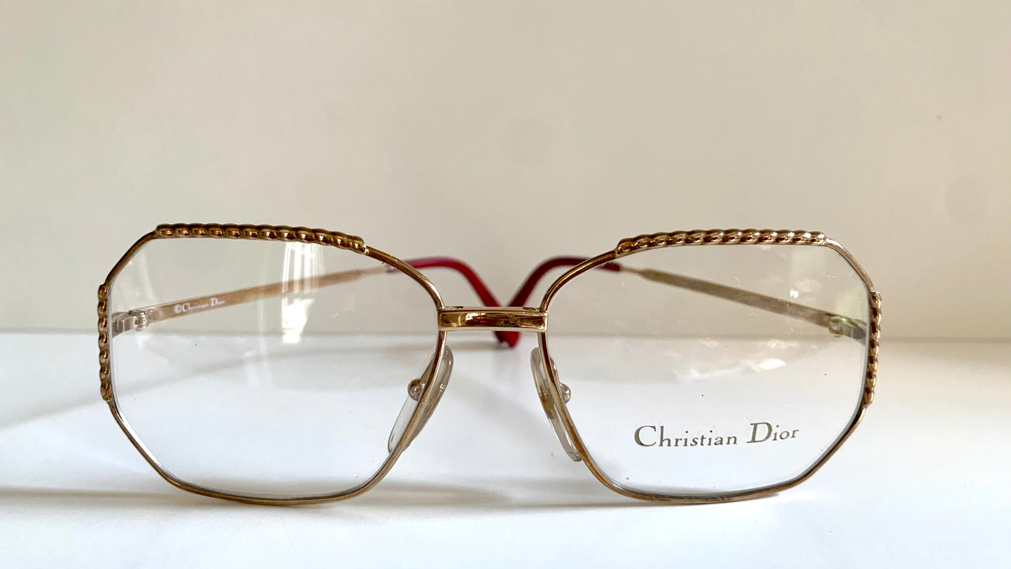 Christian Dior 80s Vintage glasses - 2486 square golden frame
