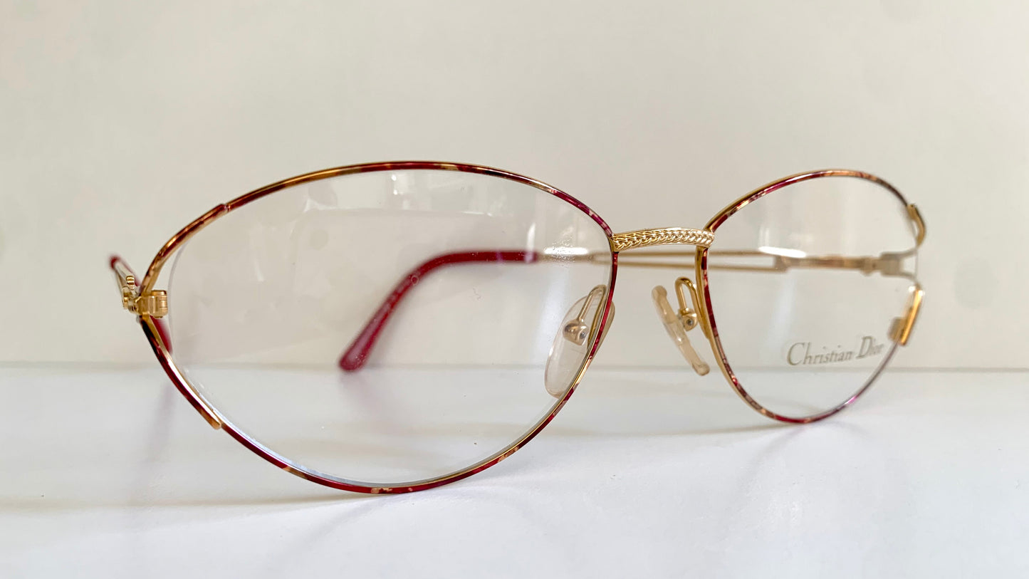 Christian Dior Vintage glasses - gold and red frame - 2832 made in Austria
