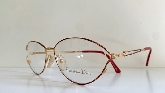 Christian Dior Vintage glasses - gold and red frame - 2832 made in Austria