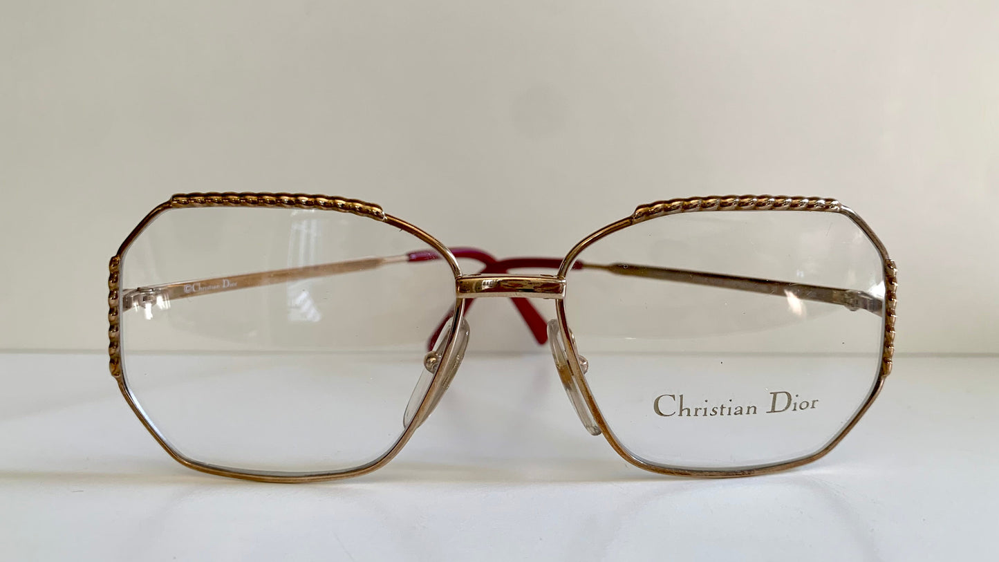 Christian Dior 80s Vintage glasses - 2486 square golden frame