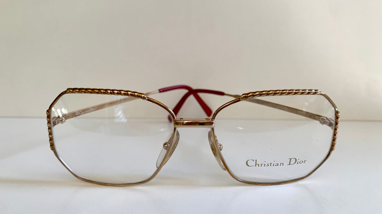 Christian Dior 80s Vintage glasses - 2486 square golden frame