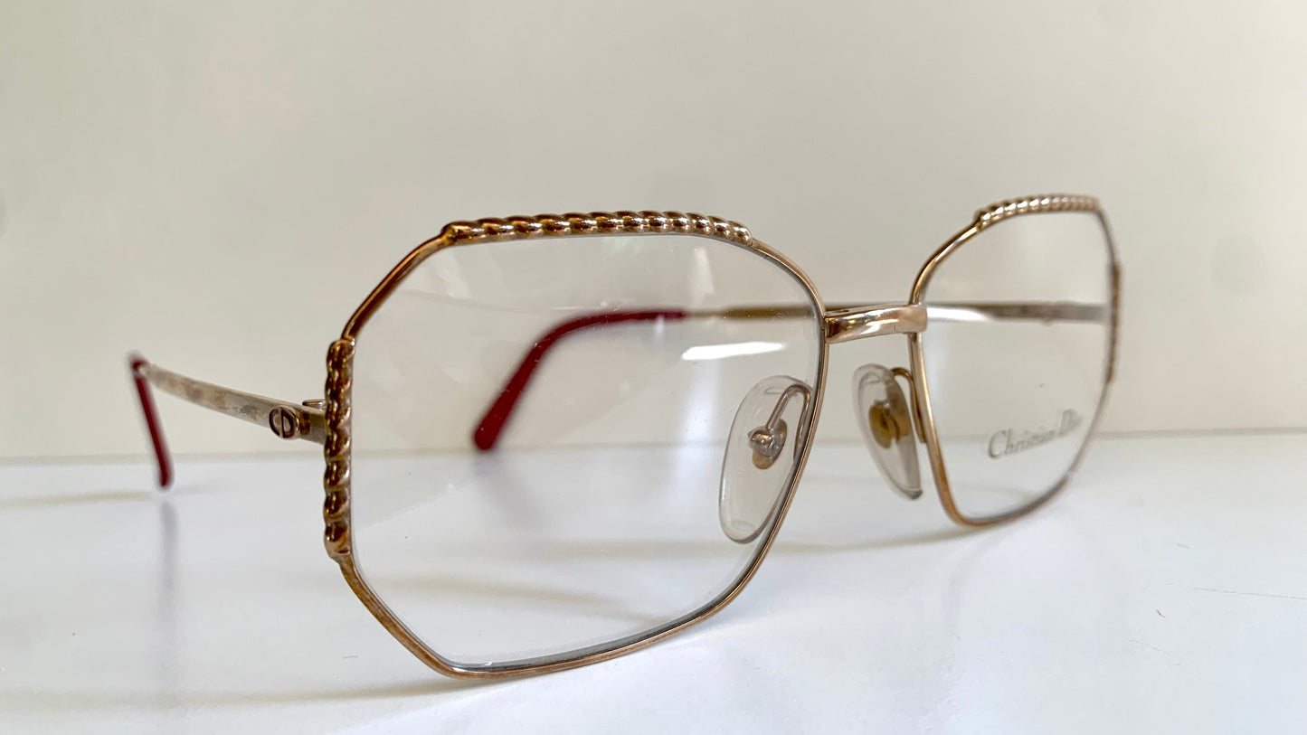Christian Dior 80s Vintage glasses - 2486 square golden frame